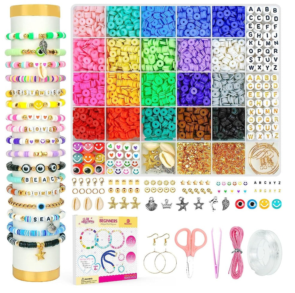 20-Color Clay Bead Material Kit 5,000 Pieces DIY Craft Set