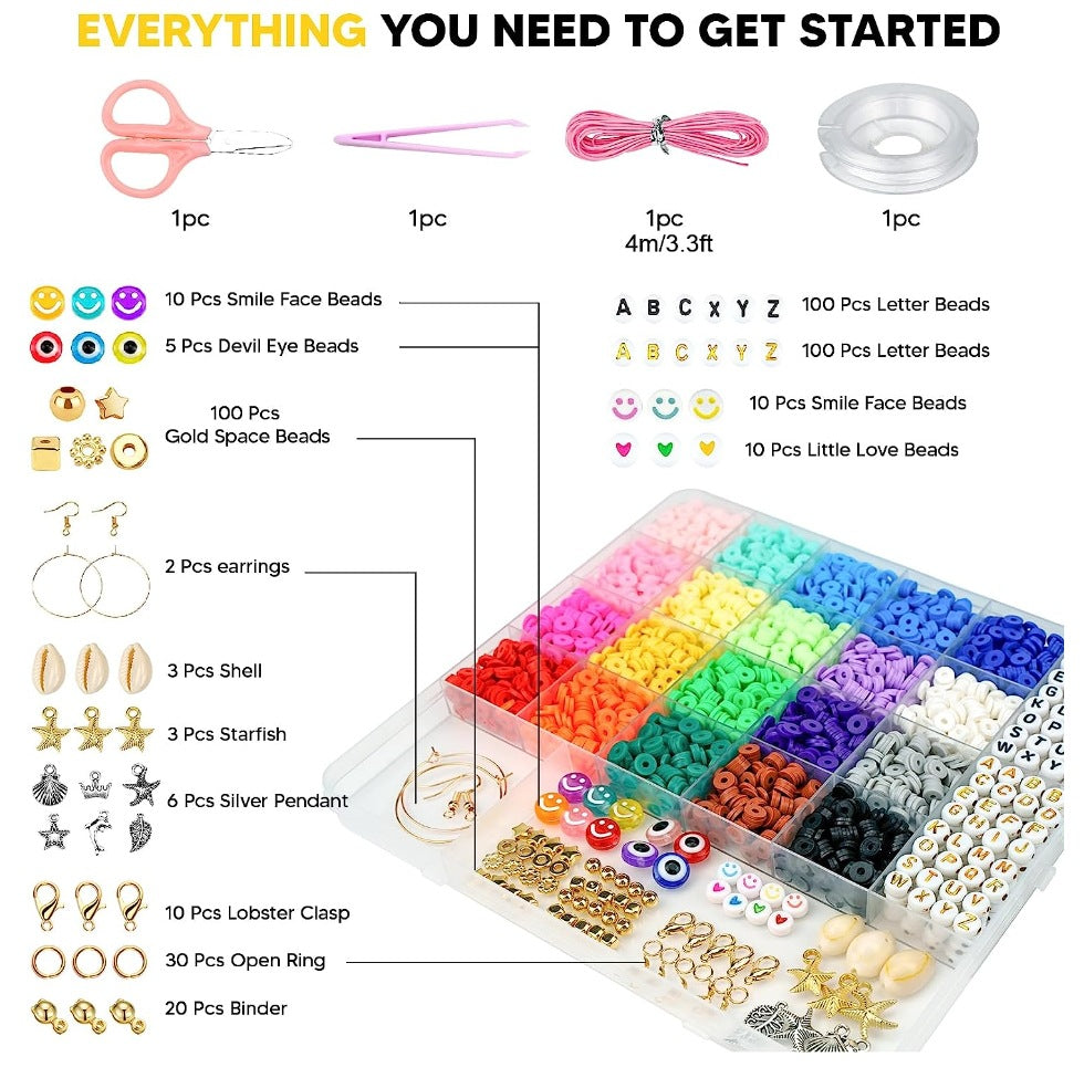 20-Color Clay Bead Material Kit 5,000 Pieces DIY Craft Set